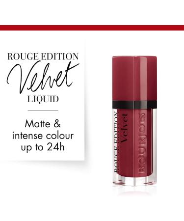 Bourjois Rouge Edition Velvet Liquid Lipstick 24 Dark Cherie Reds - 7.7ml | Long-Lasting Matte Lip Color - Buy Online on GoSupps.com