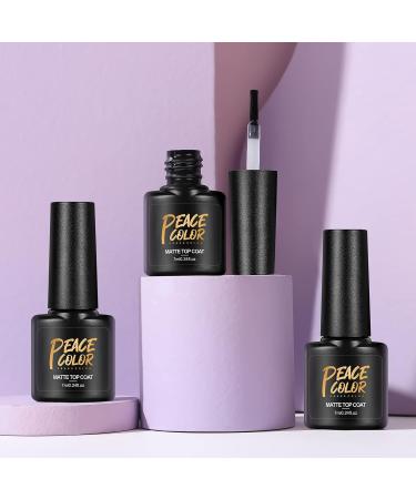 PEACECOLOR 3 x 7ml Matte Gel Top Coat LED Soak Off Gel Nail Polish Matte Finish Long Lasting No Wipe Matte Top Coat A5 - Buy Online on GoSupps.com