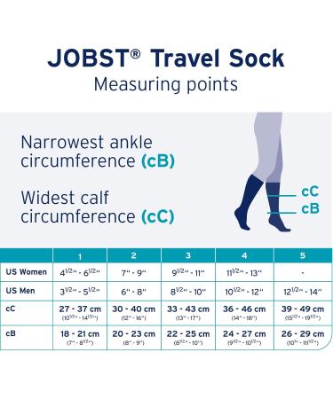 Jobst Travel Knee High Compression Socks - Prevent Deep Vein Thrombosis - 15-20 mmHg - Unisex Black XL - Buy Internationally - Buy Online on GoSupps.com