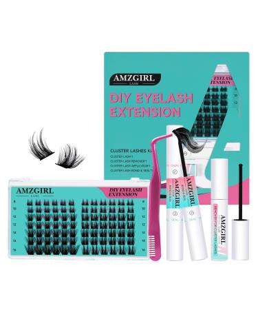 Diy Lash Extension Kit Eyelash Clusters Individual Lashes Extensions Kits With Cluster Lashes Wispy Lash Bond And Seal Eyelashes Remover And Applicator at Home(D&B D-Mix8-16mm kit) D&B-(V02+V01)