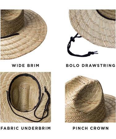 Brooklyn Athletics Men's Classic Straw Sun Beach Hat - Wide Brim, Beige - Buy Online on GoSupps.com