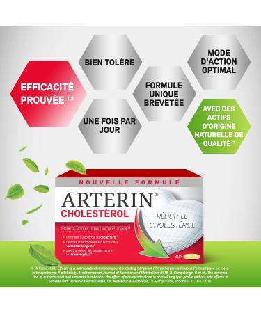 ARTERIN Cholesterol - Herbal Supplement Added Plant Sterols and Vitamin C - 90 Tablets - Buy Online on GoSupps.com