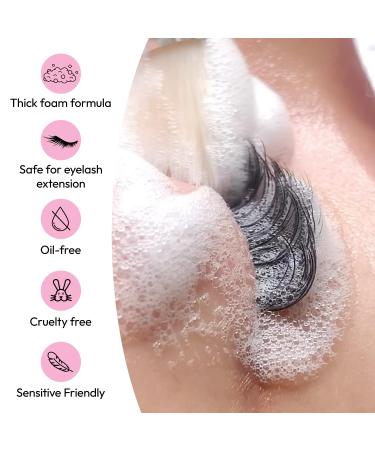 LARGE 120ml Lash Shampoo for Eyelash Extensions | Oil-Free Foaming Cleanser & Makeup Remover | Perfect for Salon & Home Use - Buy Online on GoSupps.com
