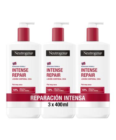 Neutrogena Neutrogena Norwegian Formula CICA Body Lotion Intense Repair for Very Dry Skin (3 x 400 ml) Moisturizing Repairing Body Cream with Asian Centella and Glycerin