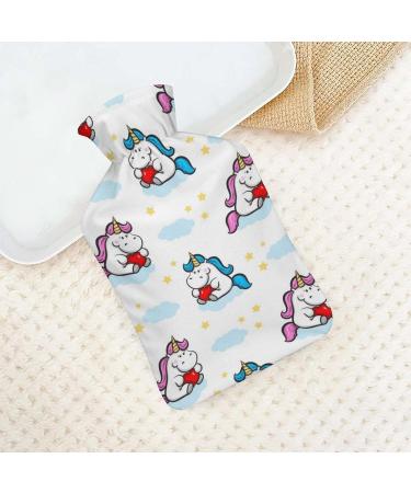 Unicorn Hot Water Bottle with Plush Cover - Hand Warmer for Adults & Kids | 26.5x15.3cm - Perfect for Home & Travel - Buy Online on GoSupps.com