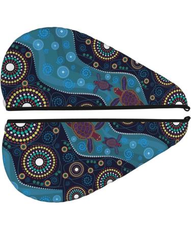 Bohemian Turtle Microfiber Hair Towel - Soft Super Absorbent Wrap for All Hair Types - Quick Dry Coral Velvet Cap for Women - Buy Online on GoSupps.com