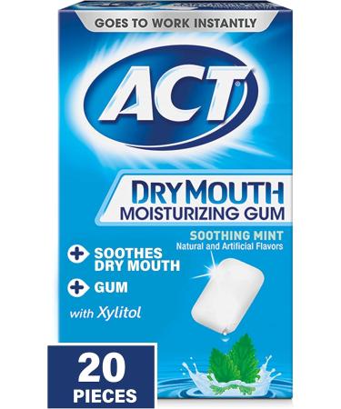 ACT Dry Mouth Anticavity Zero Alcohol Fluoride Mouthwash 18 fl. oz. Soothing Mint & ACT Dry Mouth Moisturizing Gum 20 Pieces Sugar Free Soothing Mint Bundle - Buy Online on GoSupps.com