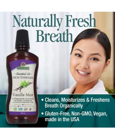 Nature's Answer Vanilla Mint Essential Oil Mouthwash 16 fl oz - Refreshing Oral Care - Buy Online on GoSupps.com
