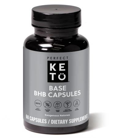 Perfect Keto Exogenous Ketones Capsules Gluten Free BHB Salts Supplement for Ketosis & Fasting Electrolytes for Hydration Caffeine Free Energy Keto Diet Focus & Workout Support 60 Count