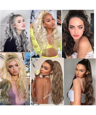 Ponytail Extensions 22" Wavy Ponytail Hair Claw Jaw Clip in Hair Extension Heat Resistant Fiber Ponytail Hairpiece for Women Girls Extension Synthetic Long Wave Hair for Women(Color:0014) - Buy Online on GoSupps.com