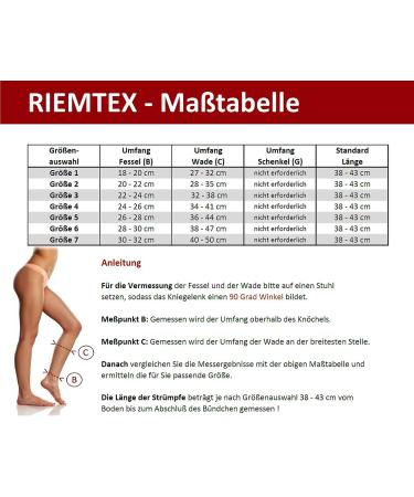 RIEMTEX Class 2 Medical Compression Stockings for Men & Women - Open Lace Calves Thrombosis Socks Available in Black & Beige Size 3 - Buy Online on GoSupps.com