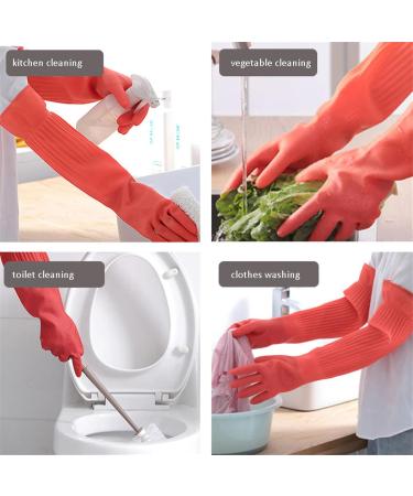 Buogint Long Rubber Gloves Kitchen Dishwashing Gloves Reusable Household Gloves Waterproof Cleaning Gloves for Home Painting Garden - Buy Online on GoSupps.com
