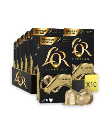 L'OR Absolu – 100 Absolute Gold Capsules Intensity 9 – Nespresso Compatible (Pack of 10 x 10)