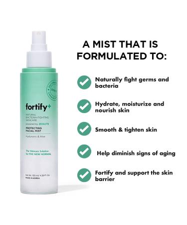Fortify Hydrating Facial Mist Spray with Hyaluronic Acid & Aloe - Vegan, Fragrance-Free, Alcohol-Free, Cruelty-Free - Made in Korea - 130ML/4.39Fl.Oz - Buy Online on GoSupps.com