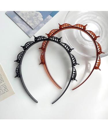Double Bangs Headband with Clips - Fashionable Braided Hair Tool for Girls - 2pcs - Buy Online on GoSupps.com