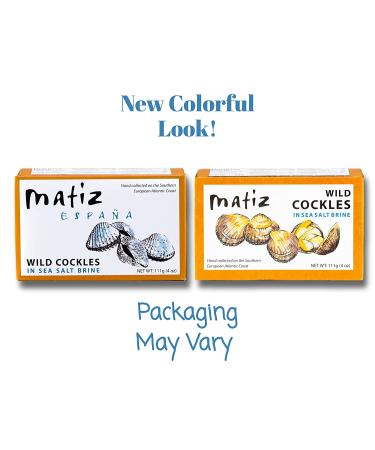 Matiz Espaa Wild Cockles from Galicia in Natural Sea Salt Brine - Spanish Berberechos, Hand Packed, 4 oz - Buy Online on GoSupps.com