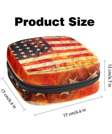 MUOOUM Sanitary Napkin Storage Bag - American Flag Design - Portable Menstrual Cup Pouch for Women - Multi-colored - Buy Online on GoSupps.com