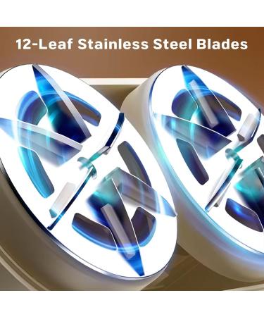 Rechargeable Lint Shaver - Dual Motor Fabric Defuzzer with 12-Leaf Blades Digital Display & 4 Speeds for Clothes & Sofas (Cream - Buy Online on GoSupps.com