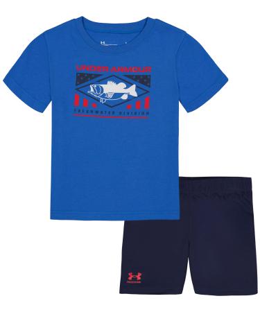 Under Armour wobaby-boys Outdoor Set, Cohesive Pants & Top T Shirt and Shorts Set, Victory Blue Sp22, 12M US