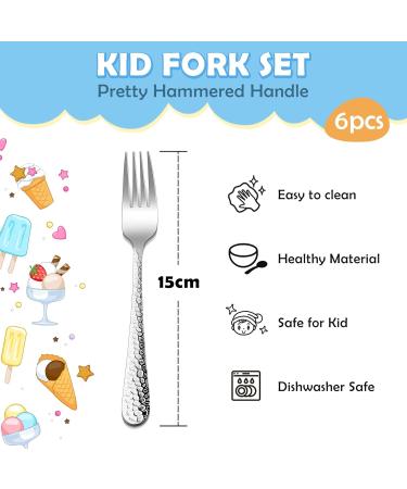 HaWare Kids Forks Set - 6 Pcs Stainless Steel Toddler Cutlery, Safe Self-Feeding Utensils, Dishwasher Safe - Buy Online on GoSupps.com