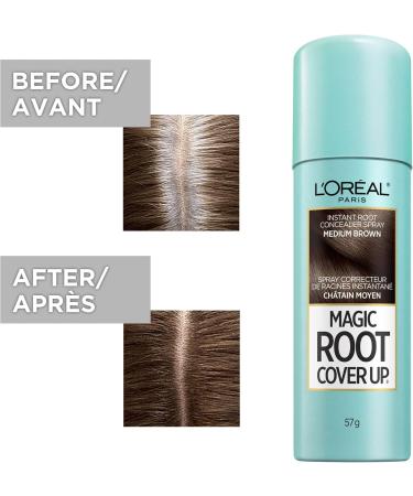 L'Oreal Paris Magic Root Cover Up Temporary Hair Color Medium Brown Instant Root Concealer Spray Hair Dye Duo Pack 2x57g Medium Brown 57 g (Pack of 2) - Buy Online on GoSupps.com