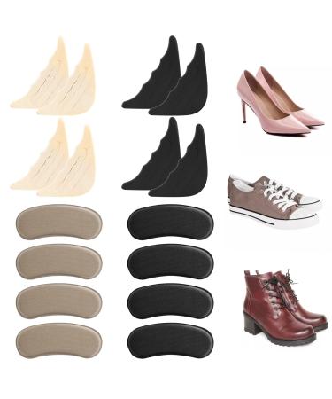 Sibba Heel Pads Shoes Heel Grips Pads 8 Pairs Petal-Shape Liner Filler Insert Breathable Foot Toe Bottom Brace Insoles Cushions Set for Loose Sneaker Boot