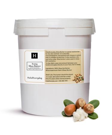 HalalEveryDay 28 oz Ivory Shea Butter- 100% Pure All Natural- Unrefined Organic Raw from Ghana- Raw African Shea Butter, Perfect for Skin, Face, Body, Hair Growth