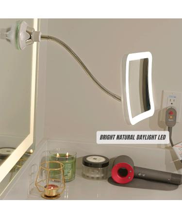 SunplusTrade LED Makeup Mirror with Magnification - Portable Cordless Design for Home and Travel | Flexible Gooseneck for Easy Positioning - Buy Online on GoSupps.com
