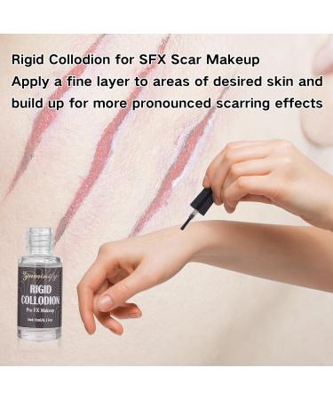 Makeup Rigid Collodion & Remover Kit - Liquid Scar Makeup for Halloween | SFX Scarring Liquid with Brush (5ml + 30ml - Buy Online on GoSupps.com