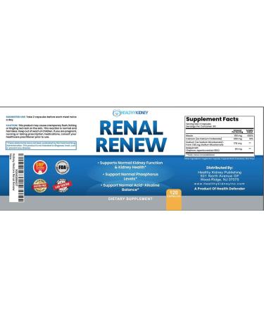 Renal Renew: Advanced Kidney Cleanse Detox & Repair Kidney Support Supplement. Breakthrough Smart Kidney Supplement Rejuvenates Kidney Health 120 Caps - Buy Online on GoSupps.com