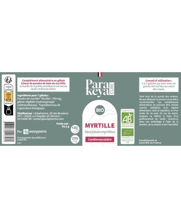 Myrtille Bio | Cardiovasculaire | Compl ment alimentaire | 180 G lules 180 unit (Lot de 1) - Buy Online on GoSupps.com