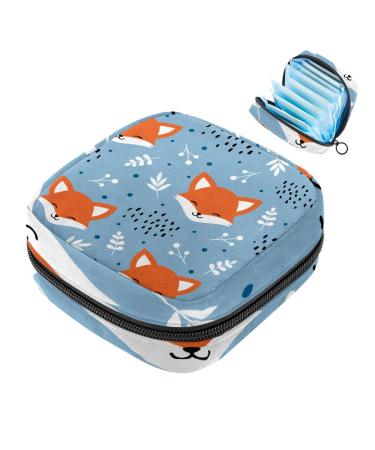 Women's binding bags cute orange-colored fox women tampon storage bags zip pockets menstrual tied bags multi05