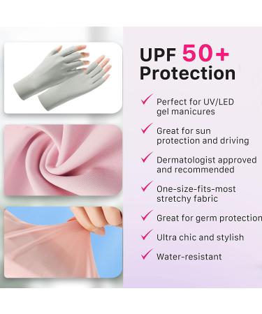 Anti UV Gloves for Nail Lamp Light Manicure Gloves UV Protection Gloves Fingerless UV Light Gloves for Gel Nail Lamp Hand (Cherry Pink) - Buy Online on GoSupps.com