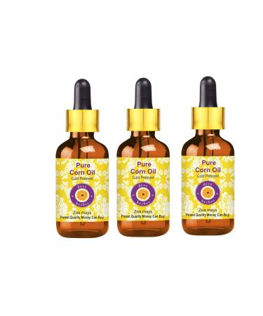 d ve herbes Pure Corn Oil (Zea mays) with Glass Dropper Cold Pressed (Pack of Three) 100ml X 3 (10 oz)