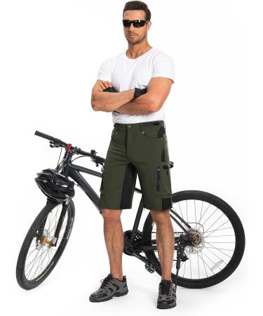 Men's HiuSpor Lightweight Hiking Pants - Breathable Fast Dry Cargo Bermuda Shorts - 6 Pocket Elastic MTB Cycling Shorts - Summer Outdoor Sport Pants in Green (3XL) - Buy Online on GoSupps.com