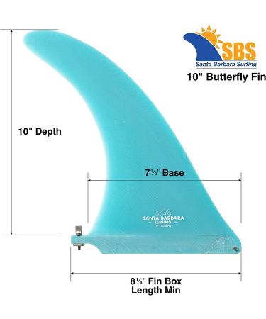 Santa Barbara Surfing SBS Fiberglass Longboard Single Fin - Butterfly Model 10 Greenough 4-A Template - Buy Online on GoSupps.com