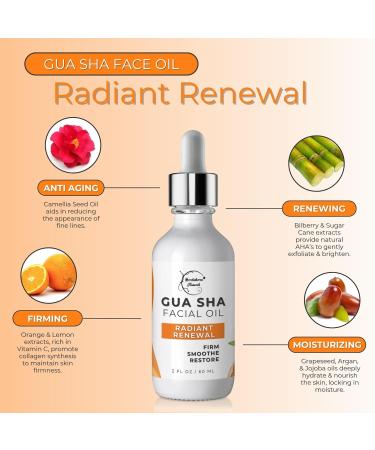 Brookethorne Naturals Gua Sha Oil | 100% Natural Hydrating Facial Oil with Jojoba Rosehip & Argan | Firm & Restore Radiance | Ideal for Gua Sha Massage & Dermaplaning - Buy Online on GoSupps.com