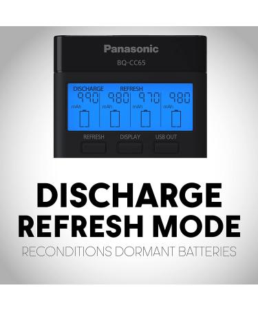 Panasonic K-KJ65KHA4BA Quick Charger with LCD & USB | 4AA eneloop pro Batteries | Fast International Shipping - Buy Online on GoSupps.com