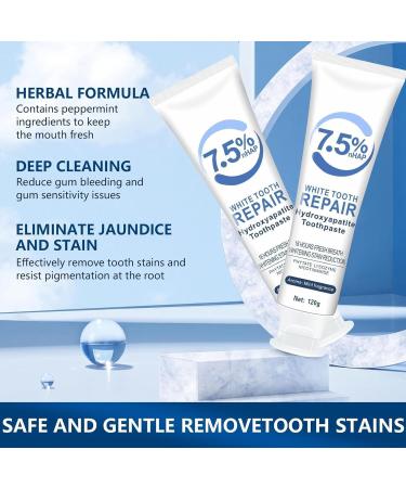 Hydroxyapatite Toothpaste Hidroxiapatita Toothpastes for Advanced Enamel Protection Fluoride-Free Toothpaste for Sensitive Teeth 4.23oz (2pcs) - Buy Online on GoSupps.com