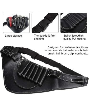 Hairdressing Bag Leather Hairdressing Scissors Pouch PU Leather Barber Shears Bag With Waist Shoulder Belt Hair Stylist Shears Comb Tools Pouch Holder (Black) - Buy Online on GoSupps.com