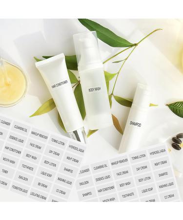 KSIWRE 300 PCS Waterproof Labels for Travel Size Bottles Clear Bathroom and Beauty Organization Labels Travel Bottle Labels for Shampoo Conditioner Lotion Cream Refillable Bottle Stickers - Buy Online on GoSupps.com