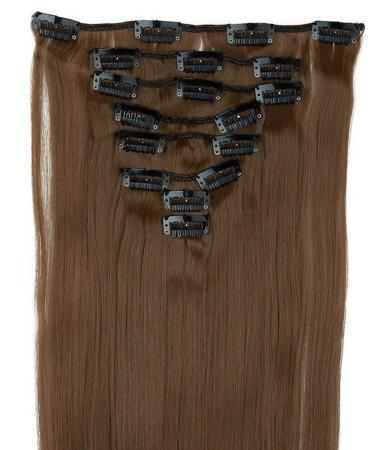 Buy S-noilite 66cm Light Brown Clip-In Hair Extensions - 8PCs Smooth Partial Set with 18 Clips | Realistic High-Quality eCommerce Shipping Worldwide - Buy Online on GoSupps.com