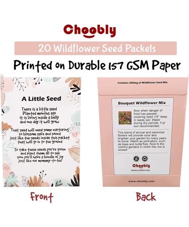 Woodland Dusty Rose Baby Shower Favors - 20 Pre-Filled Wildflower Seed Packets for Guests - Gender Neutral Gift - Buy Online on GoSupps.com