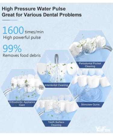 YaFex Cordless Water Flosser for Teeth - Portable Oral Irrigator with Rechargeable DIY Mode 5 Jets Travel Case (Black) - Buy Online on GoSupps.com
