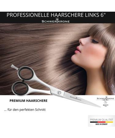 Schwertkrone Left-Handed Hair Cutting Scissors - Stainless Steel Hairdressing Shears Made in Germany - Best for Left-Handed Stylists - Buy Online on GoSupps.com