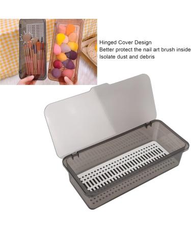 Portable Nail Art Brush Storage Box for Home Nail Salon Professional Makeup Brush Container Nail Art Tool Dust Brush Organizer Box - Buy Online on GoSupps.com