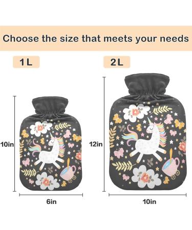Naanle Magic Unicorn Hot Water Bottle - 1L Transparent Heat Bottle for Bed & Hand Warmers | Pain Relief & Cold Therapy - Buy Online on GoSupps.com