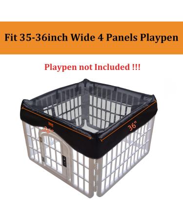 LOOBANI Mesh Fabric Pet Playpen Cover - Shade & Protection for 36 4-Panel Dog Playpen - Indoor/Outdoor Use (Cover Only) - Buy Online on GoSupps.com
