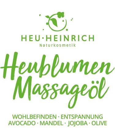 Heu-Heinrich 100ml Hay Flower Massage Oil - Natural Cosmetics with Avocado Almond Jojoba & Olive Oil - Full Body Massage & Mountain Herbs - Buy Online on GoSupps.com