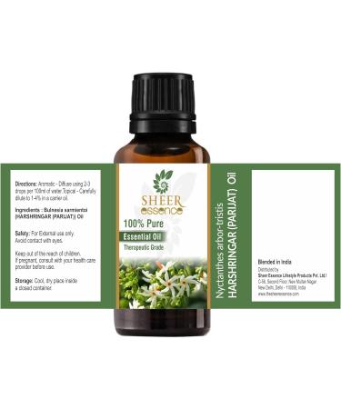 100% Pure Harshringar (Parijat) Essential Oil - Uncut Therapeutic Grade - 100ml (3.38 fl. oz) - Natural Aromatherapy Oil for International Shipping - Buy Online on GoSupps.com